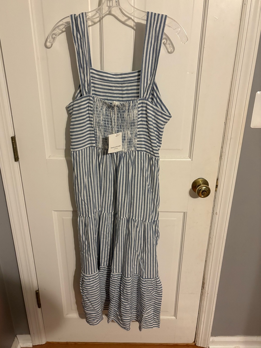 NWT beachlunchlounge Anthropologie Cassie Striped Midi Dress in Blue and White - Picture 6 of 10